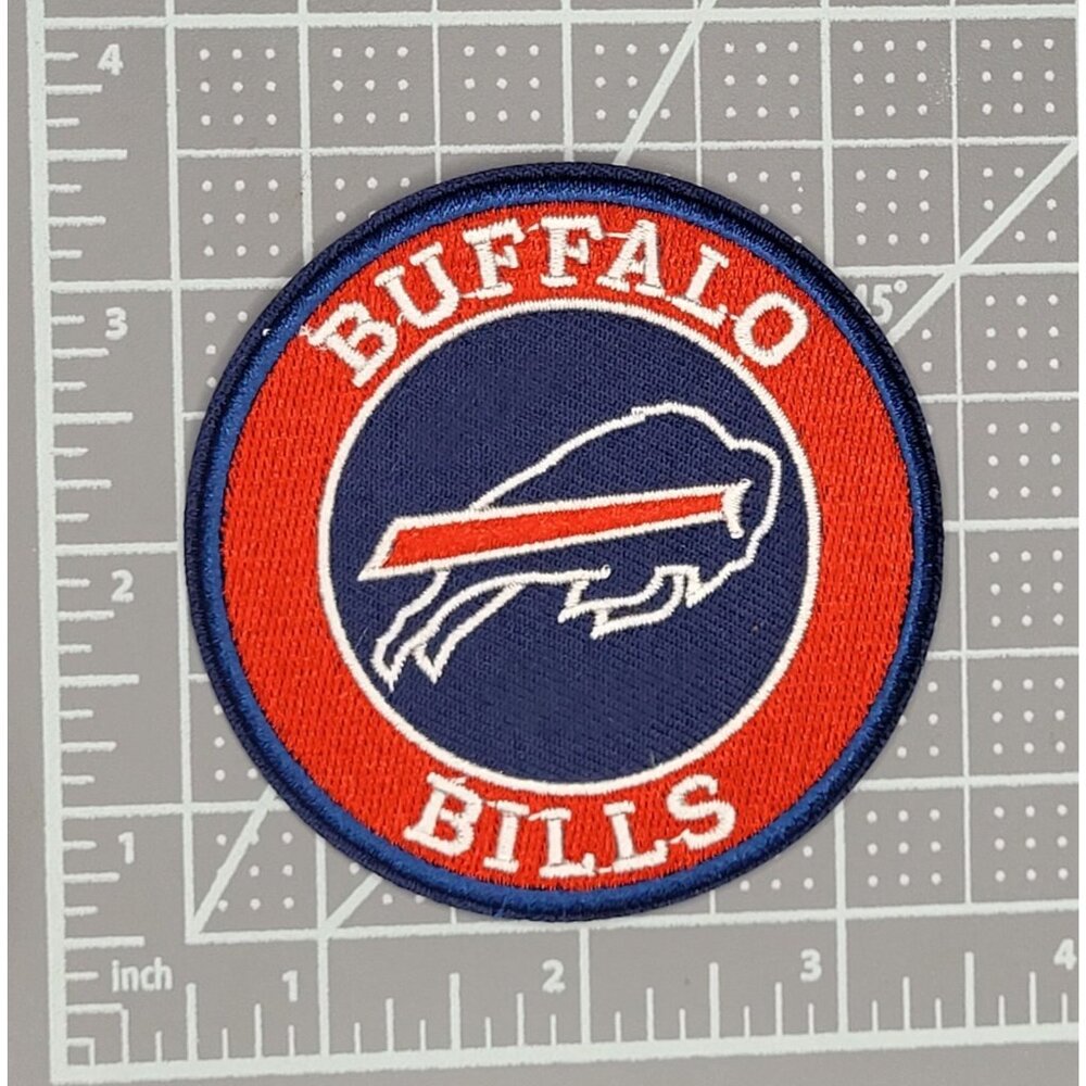 Buffalo Bills Circle Football Team Logo Embroidered 3in Iron / Sew-On Patch